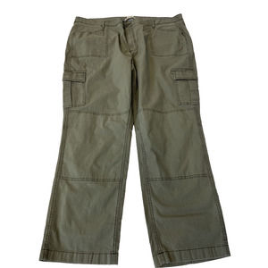 L.L. Bean Womens Favorite Fit Cargo Pants Sz 22W Green Stretch Canvas